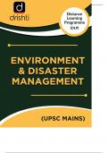 ENVIRONMENT AND DISASTER MANAGEMENT