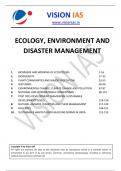 ECOLOGY, ENVIRONMENT AND DISASTER MANAGEMENT