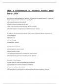 Level 1 Fundamentals of Insurance Practice Exam Correct 100&percnt;