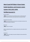 West Coast EMT Block 4 Exam Study Guide Questions and Answers Latest Update 2023,2024,100% Verified.docx