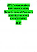ATI Fundamentals Proctored Exam | Questionsand Answers with Rationales | LATEST 2023/ 2024