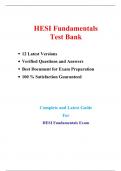 HESI Fundamentals Test Bank 12 Latest Versions