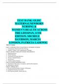 Test Bank - Olds' Maternal-Newborn Nursing & Women's Health Across the Lifespan, 11th Edition (Davidson, 2020), Chapter 1-36 | All Chapters