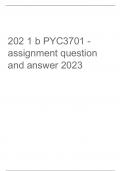 202 1 b PYC3701 - assignment question and answer 2023