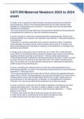 VATI RN Maternal Newborn 2023 to 2024 exam Graded A&plus;