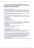 insurance PRACTICE EXAM 1 Correct Questions & Answers&excl;&excl;