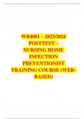 WB4081 - POSTTEST - NURSING HOME INFECTION PREVENTIONIST TRAINING COURSE (WEB- BASED)