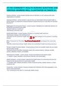ATI RN COMMUNITY HEALTH NURSING QUESTIONS AND VERIFIED ANSWERS WELL ILLUSTRATED ULTIMATE A&plus;&period;