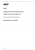 ocr GCSE Physics B Twenty First Century Science J259/04 June2023 Mark Scheme.
