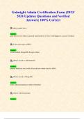 Gainsight Admin Certification Exam &lpar;2023&sol; 2024 Update&rpar; Questions and Verified Answers&vert; 100&percnt; Correct