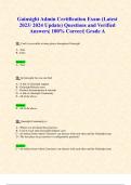 Gainsight Admin Certification Exam &lpar;Latest 2023&sol; 2024 Update&rpar; Questions and Verified Answers&vert; 100&percnt; Correct&vert; Grade A