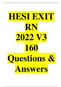 HESI EXIT RN 2022 V3 160 Questions & Answers||VERIFIED ANSWERS