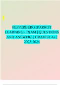 PEPPERBERG (PARROT  LEARNING) EXAM | QUESTIONS  AND ANSWERS | GRADED A+ |  2023-2024