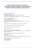 SAFE FOR TEAMS TRAINING LATEST 2023&sol;2024 QUESTIONS AND CORRECT ANSWERS 200 QUESTIONS AND ANSWERS &vert; VERIFIED ANSWERS&sol;A&plus; GRADE ASSURED