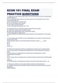ECON 101 FINAL EXAM PRACTICE QUESTIONS