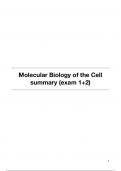 Summary Molecular Biology of the Cell (5234MOBC6Y) partial exam 1+2