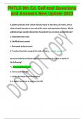 PHTLS 9th Ed&period; Self-test Questions and Answers