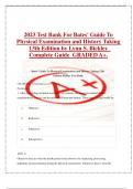 2023 Test Bank For Bates' Guide To  Physical Examination and History Taking  13th Edition by Lynn S&period; Bickley  Complete Guide GRADED A&plus;&period;