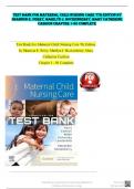 Test Bank for Maternal Child Nursing Care 7th Edition by Shannon E. Perry, Marilyn J. Hockenberry, Mary Catherine Cashion Chapter 1-50 Complete