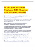 DOD Cyber Awareness  Challenge 2024 (Questions  with Accurate Answers)