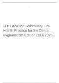 Test Bank for Community Oral Health Practice for the Dental Hygienist 5th Edition Q&A 2023
