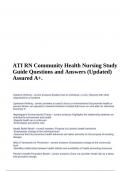 ATI RN Community Health Nursing Study Guide Questions and Answers (Updated) Assured A+.