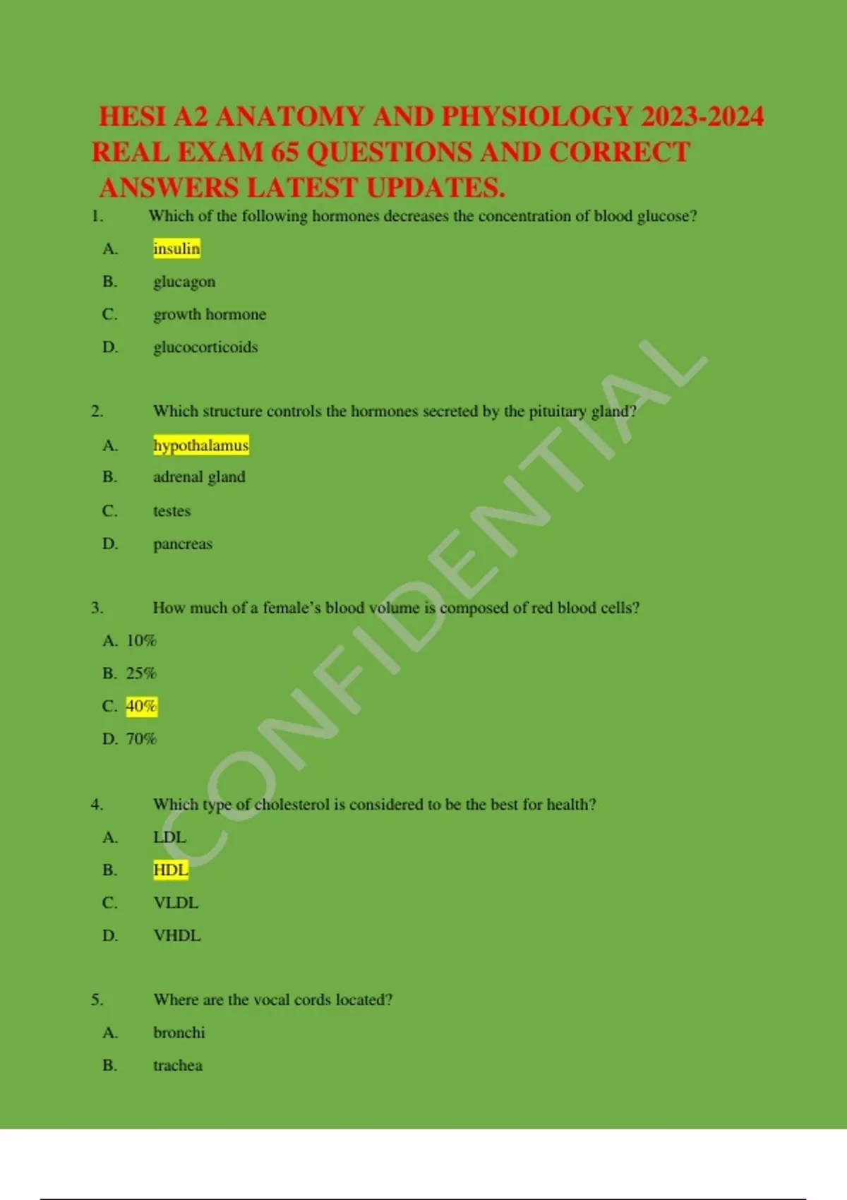 HESI A2 ANATOMY AND PHYSIOLOGY REAL EXAM 65 QUESTIONS AND CORRECT Hesi a2 anatomy and physiology real exam 65 questions and correct