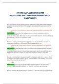 ATI PN MANAGEMENT EXAM  QUESTIONS AND VERIFIED ANSWERS WITH RATIONALES