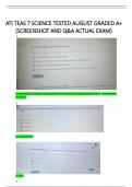 ATI TEAS 7 SCIENCE TESTED AUGUST GRADED A+ (SCREENSHOT AND Q&A ACTUAL EXAM)