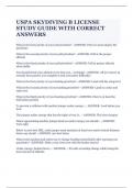 USPA SKYDIVING B LICENSE STUDY GUIDE WITH CORRECT ANSWERS