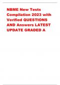 NBME New Tests  Compilation 2023 with  Verified QUESTIONS  AND Answers LATEST  UPDATE GRADED A