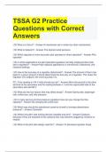 TSSA G2 Practice Questions with Correct Answers  