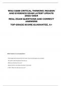 WGU D265 CRITICAL THINKING&colon; REASON  AND EVIDENCE EXAM LATEST UPDATE  2023&sol;2024  REAL EXAM QUESTIONS AND CORRECT  ANSWERS  TOP GRADE SCORE GUARANTEE&comma; A&plus;