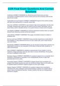 CCR Final Exam Questions And Correct Solutions