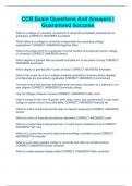CCR Exam Questions And Answers &vert;Guaranteed Success