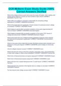 CCR Midterm Exam Study Guide &vert;100&percnt; Correct Answers &vert;Verified