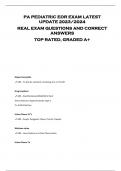 PA PEDIATRIC EOR EXAM LATEST  UPDATE 2023/2024  REAL EXAM QUESTIONS AND CORRECT  ANSWERS  TOP RATED, GRADED A+