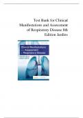 Test Bank for Clinical Manifestations and Assessment of Respiratory Disease 8th Edition Jardins