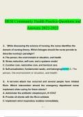 Community Health HESI practice questions verified with 100&percnt; correct answers