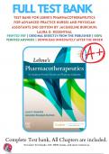 Test Bank For Lehne&rsquo;s Pharmacotherapeutics for Advanced Practice Nurses and Physician Assistants 2nd Edition Rosenthal &vert; 9780323554954 &vert; 2020-2021 &vert; Chapter 1-92 &vert; All Chapters with Answers and Rationals