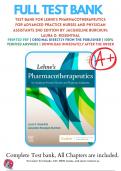 Test Bank For Lehne’s Pharmacotherapeutics for Advanced Practice Nurses and Physician Assistants 2nd Edition Rosenthal | 9780323554954 | 2020-2021 | Chapter 1-92 | All Chapters with Answers and Rationals