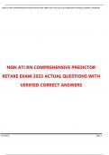 NGN ATI RN COMPREHENSIVE PREDICTOR RETAKE EXAM 2023 ACTUAL QUESTIONS WITH VERIFIED CORRECT ANSWERS Updated A+