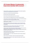ATI Content Mastery Fundamentals Exam Q & A Verified 100&percnt; Correct&excl;&excl;