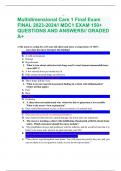 Multidimensional Care 1 Final Exam FINAL 2023-2024// MDC1 EXAM 150+ QUESTIONS AND ANSWERS// GRADED A+