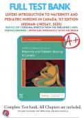 Test Bank For Leifers Introduction to Maternity and Pediatric Nursing in Canada, 1st Edition (Keenan-Lindsay, 2020), 9781771722049, Chapter 1-33 All Chapters with Answers and Rationals