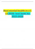 Hesi-mental-health-rn-v1- v3-2020- test bank for 2023-2024
