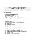 Solicitor Qualifying Exam (SQE) 1 - FLK: English Legal System - 205 Multiple Choice Questions & Answers