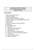 LLB: Common Law Reasoning / English Legal System & Method - Q&A