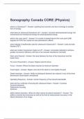 Sonography Canada CORE (Physics) Exam Questions and Answers