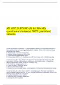 ATI MED SURG RENAL & URINARY questions and answers 100% guaranteed success
